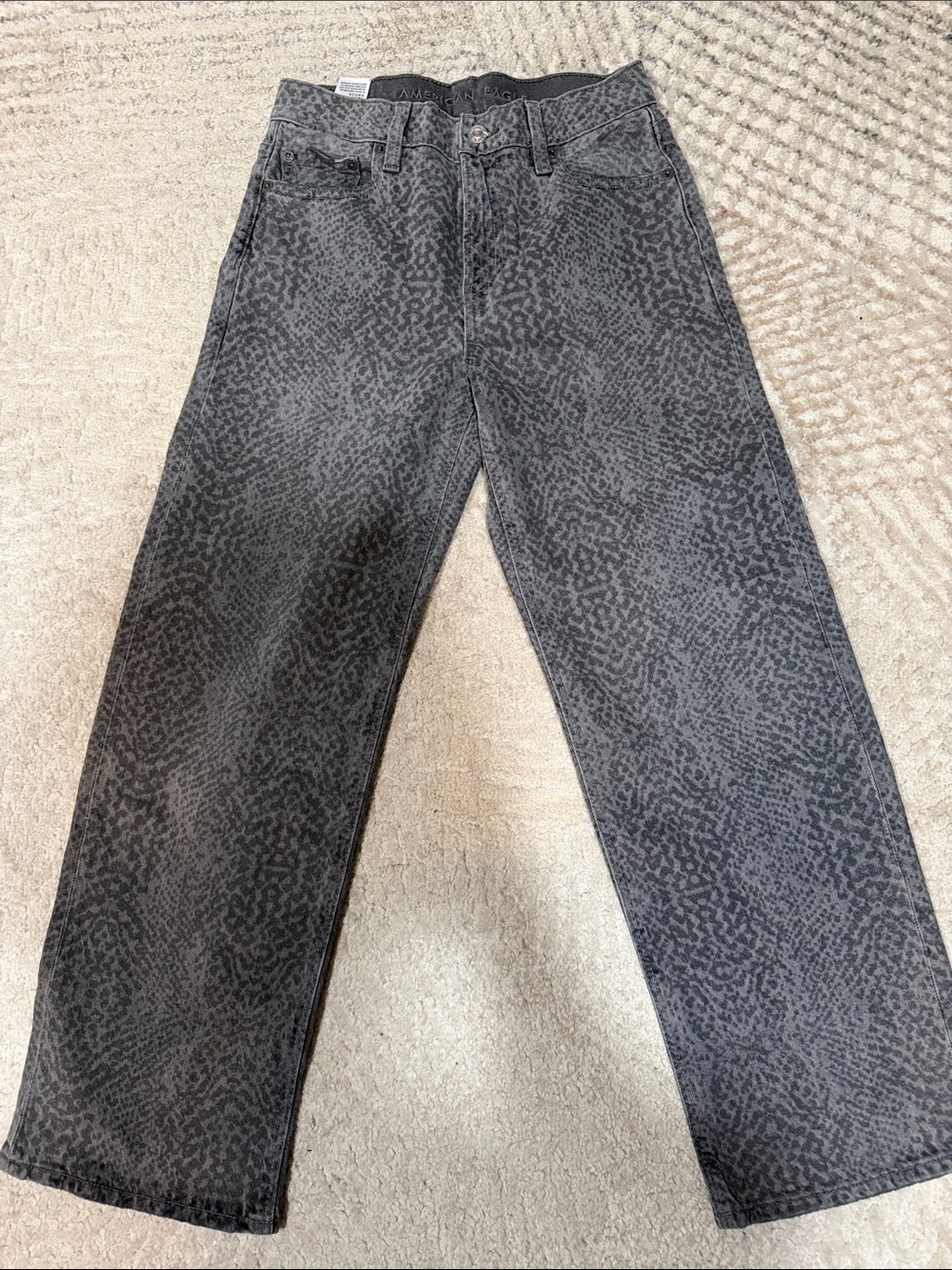 American Eagle Outfitters Stovepipe Snakeskin Black Jeans